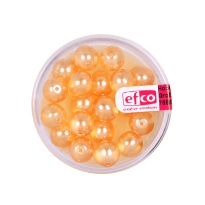 Стъклени восъчни перли, гланц, 8 mm, 20 бр., ванилия