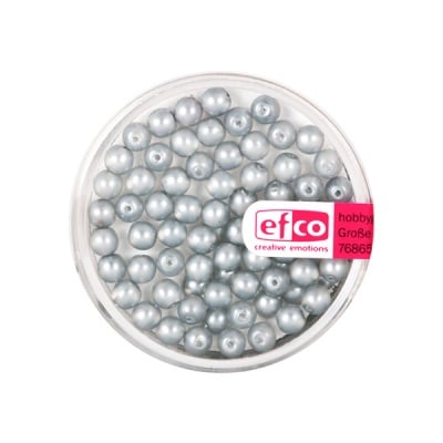 Стъклени восъчни перли, мат, 4 mm, 75 бр., светлосиви