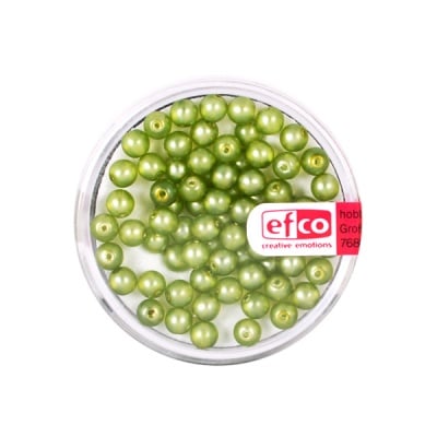 Стъклени восъчни перли, мат, 4 mm, 75 бр., светлозелени
