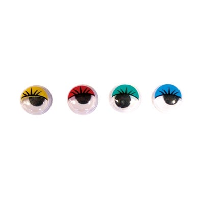 Трептящи очички, с клеп., цветни,ф 10 mm,100 броя