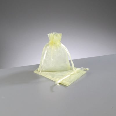 Торбичка от органза, 7,5 x 10 cm, светло жълта