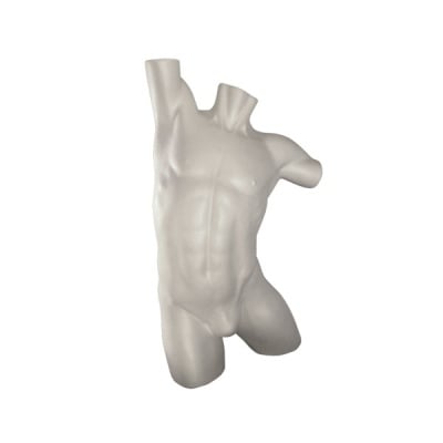 Торс мъжки от стиропор, бял, H 900 mm