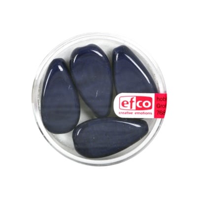 Триъгълни перли Silky, 23x12 mm, 4 бр., тъмносин мат