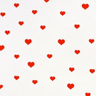 Варио картон, 300 g/m2, 50 x 70 cm, 1л, бял/червен на сърчица