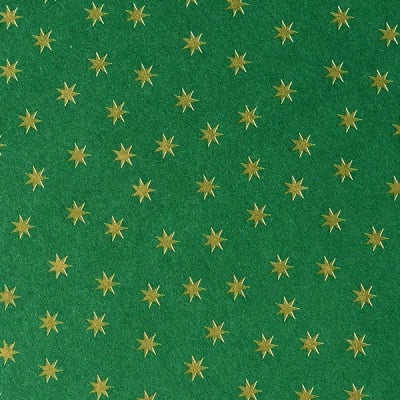 Варио картон, 300 g/m2, 50 x 70 cm, 1л, зелен със златни звезди