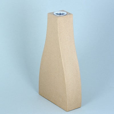 Ваза от папие маше с алуминиева вложка, форма C,  25,5 x 13,5 x 5 cm