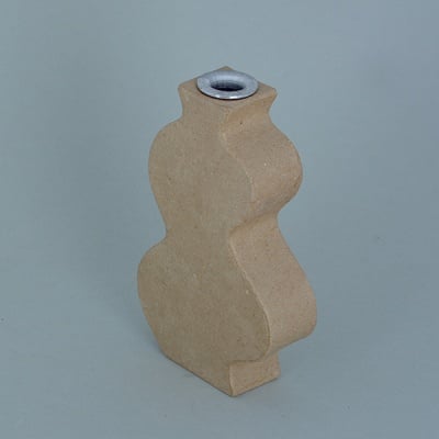 Ваза от папие маше с алуминиева вложка, форма D, 14 x 8,5 x 3 cm, 2 cm, 2 бр.