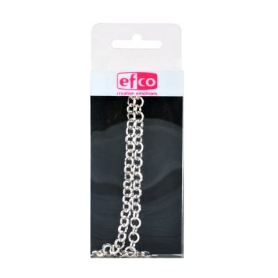 Верижка за бижу, халки, 25 cm, 1 бр., посребрена