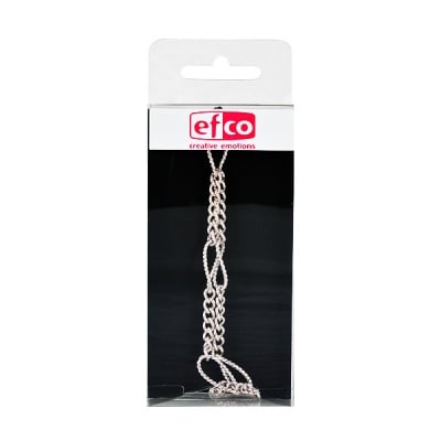 Верижка за бижу, овални елементи, 23 cm, 1 бр., посребрена