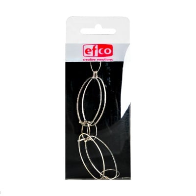 Верижка за бижу, овални елементи, 25 cm, 1 бр., посребрена