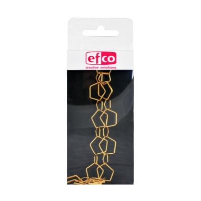 Верижка за бижу, петоъгълник, 25 cm, 1 бр., позлатена