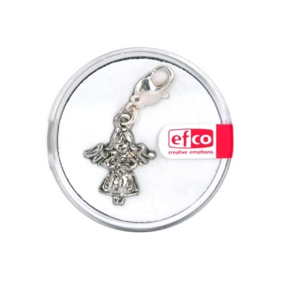 Висулка ангел, закопчалка с шарнир, 17 mm, 1 бр., посребрена