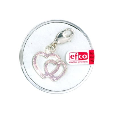 Висулка сърца, закопчалка с шарнир, 15 mm, 1 бр., посребрена
