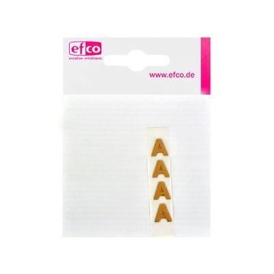 Восъчна декоративна фигура, буква, A, 8 mm, 4 бр., златисто гланц