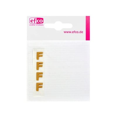 Восъчна декоративна фигура, буква, F, 8 mm, 4 бр., златисто гланц