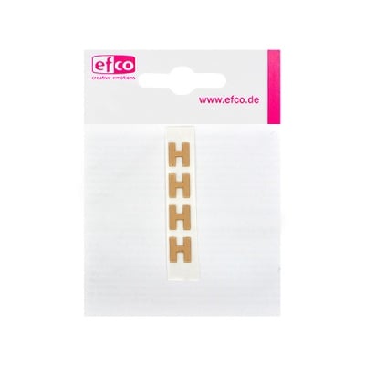 Восъчна декоративна фигура, буква, H, 8 mm, 4 бр., златисто гланц