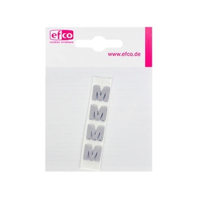 Восъчна декоративна фигура, буква, M, 8 mm, 4 бр., сребрист гланц