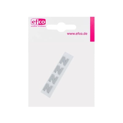 Восъчна декоративна фигура, буква, N, 8 mm, 4 бр., сребрист гланц