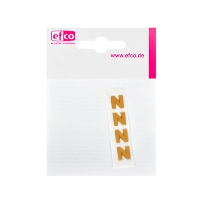 Восъчна декоративна фигура, буква, N, 8 mm, 4 бр., златисто гланц