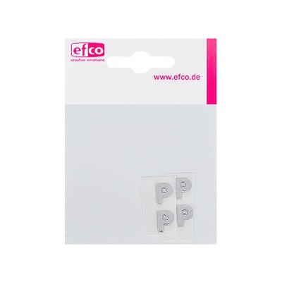 Восъчна декоративна фигура, буква, P, 8 mm, 4 бр., сребрист гланц