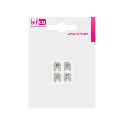 Восъчна декоративна фигура, буква, R, 8 mm, 4 бр., сребрист гланц