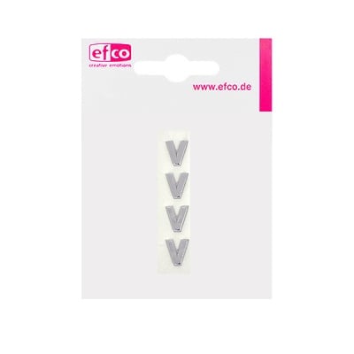 Восъчна декоративна фигура, буква, V, 8 mm, 4 бр., сребрист гланц