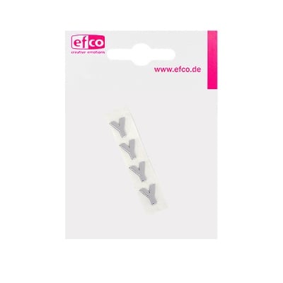 Восъчна декоративна фигура, буква, Y, 8 mm, 4 бр., сребрист гланц