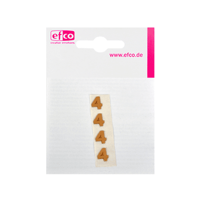 Восъчна декоративна фигура, числото, 4, 8 mm, 4 бр., златисто гланц