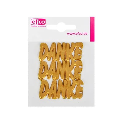 Восъчна декоративна фигура, DANKE, 45 x 20 mm, 3 бр., златисто