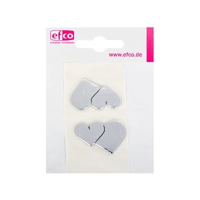 Восъчна декоративна фигура, Doppelherz, 30 x 20 mm, 2 бр., сребристо