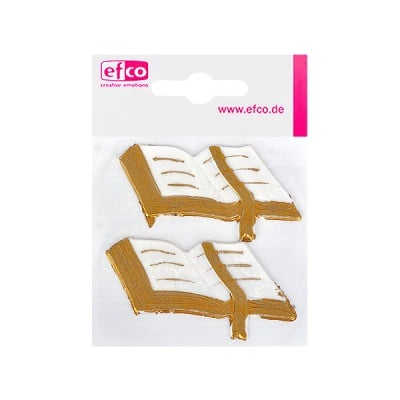 Восъчна декоративна фигура, Gebetbuch, 60 x 30 mm, 2 бр.,  златно и бяло