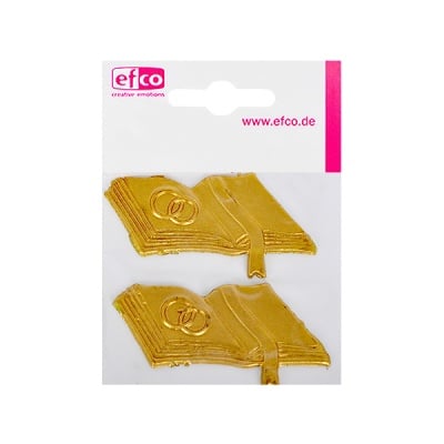 Восъчна декоративна фигура, Hochzeitsbuch, 65 x 30 mm, 2 бр., златисто