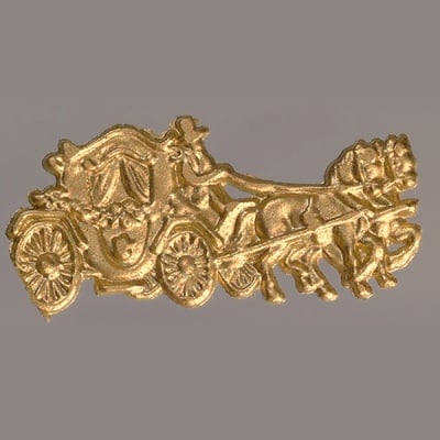 Восъчна декоративна фигура, Hochzeitskutsche, 65 x 30 mm, 1 бр., златисто