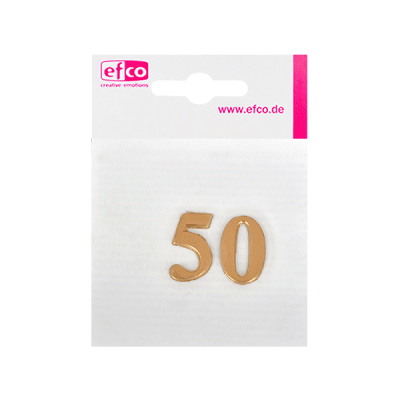 Восъчна декоративна фигура Jubilaum, Zahl 50, 22 mm, 1 бр., златисто