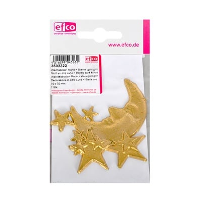 Восъчна декоративна фигура, Mond + Sterne, 70 x 70 mm, 1 бр., златисто