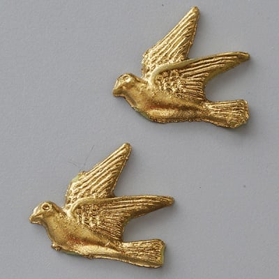 Восъчна декоративна фигура, Taube, 30 x 34 mm, 2 бр., златисто гланц