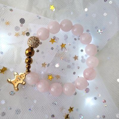 Коледна гривна от естествени камъни - Gingerbread Man ????