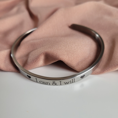 Твърда гривна - сребриста Вечност