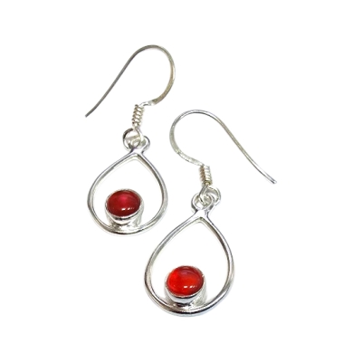 Обици Карнеол със Сребро 925