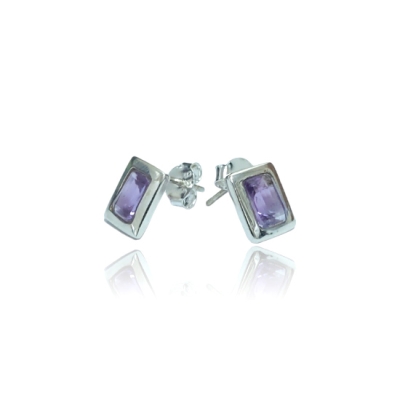 Обици Аметист със Сребро 925