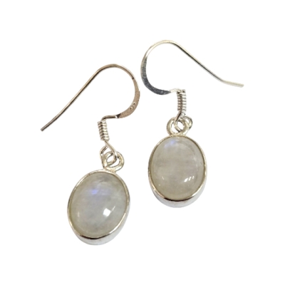 Обици Лунен Камък със Сребро 925