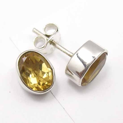 Обици Цитрин със Сребро 925