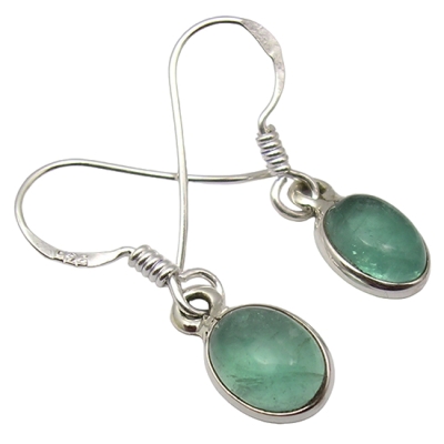 Обици Зелен Флуорит със Сребро 925