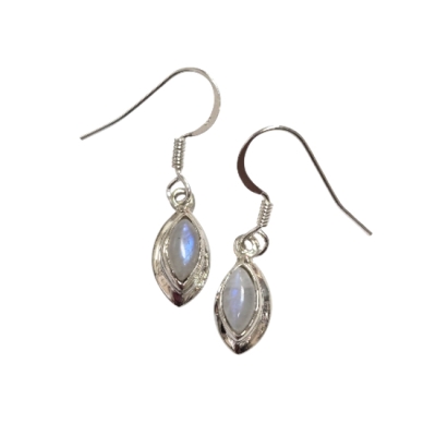 Обици Лунен Камък със Сребро 925