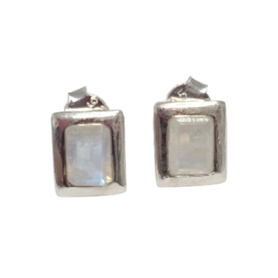 Обици Лунен Камък със Сребро 925