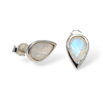 Обици Лунен Камък със Сребро 925