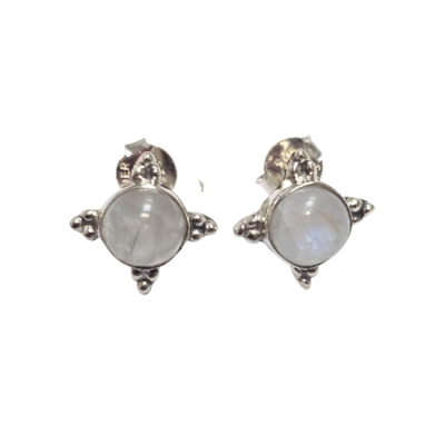 Обици Лунен Камък със Сребро 925