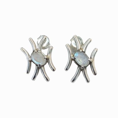 Обици Лунен Камък със Сребро 925