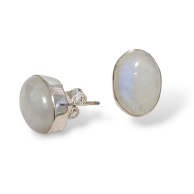 Обици Лунен Камък със Сребро 925