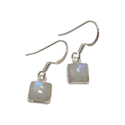 Обици Лунен Камък със Сребро 925